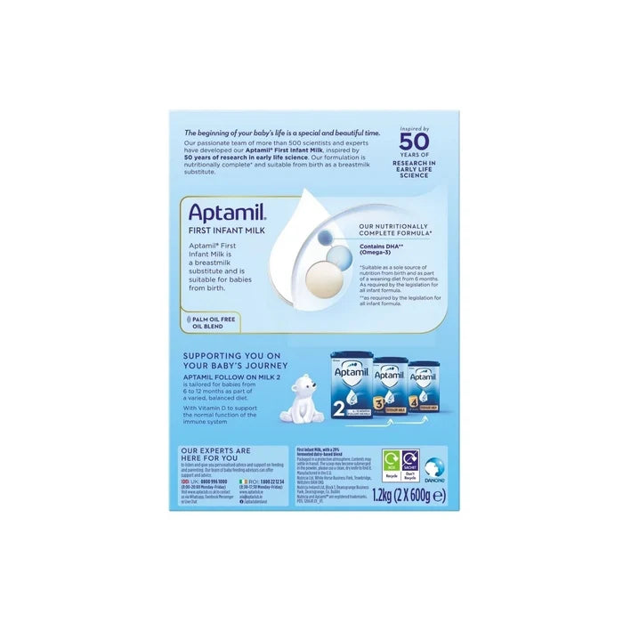 Aptamil 1 First Infant Milk Formula from Birth 1.2kg (2x600g) - ebebek - Black Friday