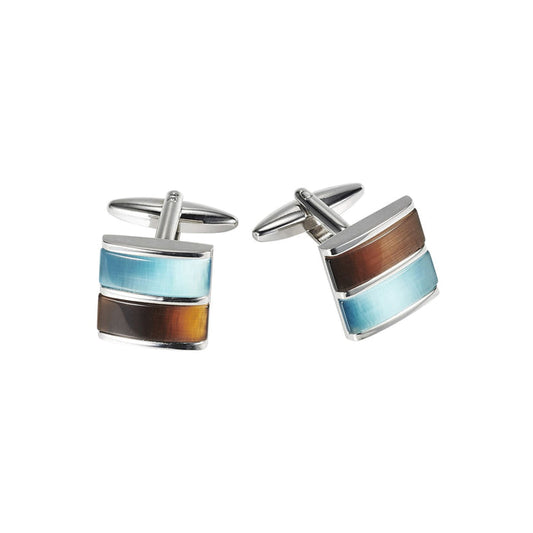 Aqua Brown Cat's Eye Cufflinks