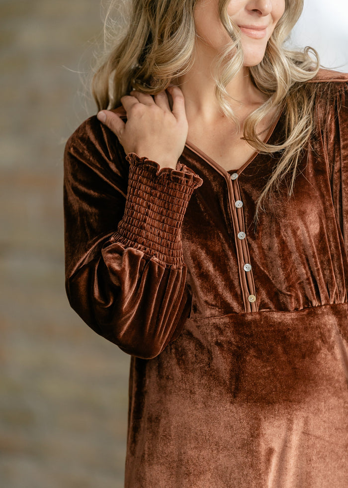 Autumn Velvet Midi Dress IC Dresses