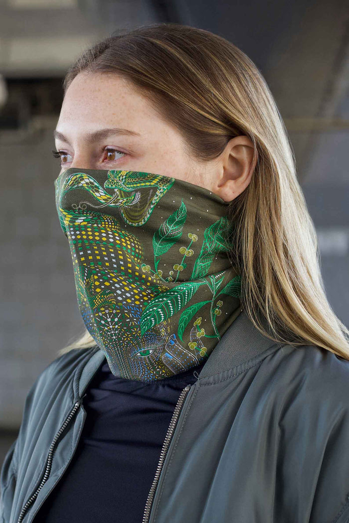 Aya Neck Gaiter Olive — Image 2 by Symbolika