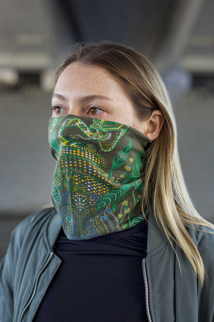 Aya Neck Gaiter Olive — Image 4 by Symbolika