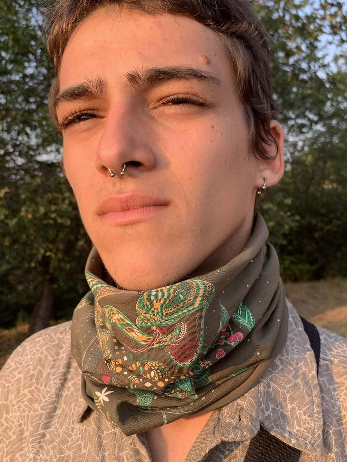Aya Neck Gaiter Olive — Image 5 by Symbolika