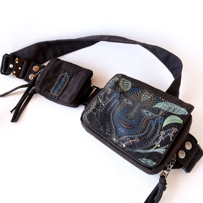 AYA Belt Bag — Ayahuasca Plant Medicine Art Belt Bag - Detail Close-Up by Symbolika