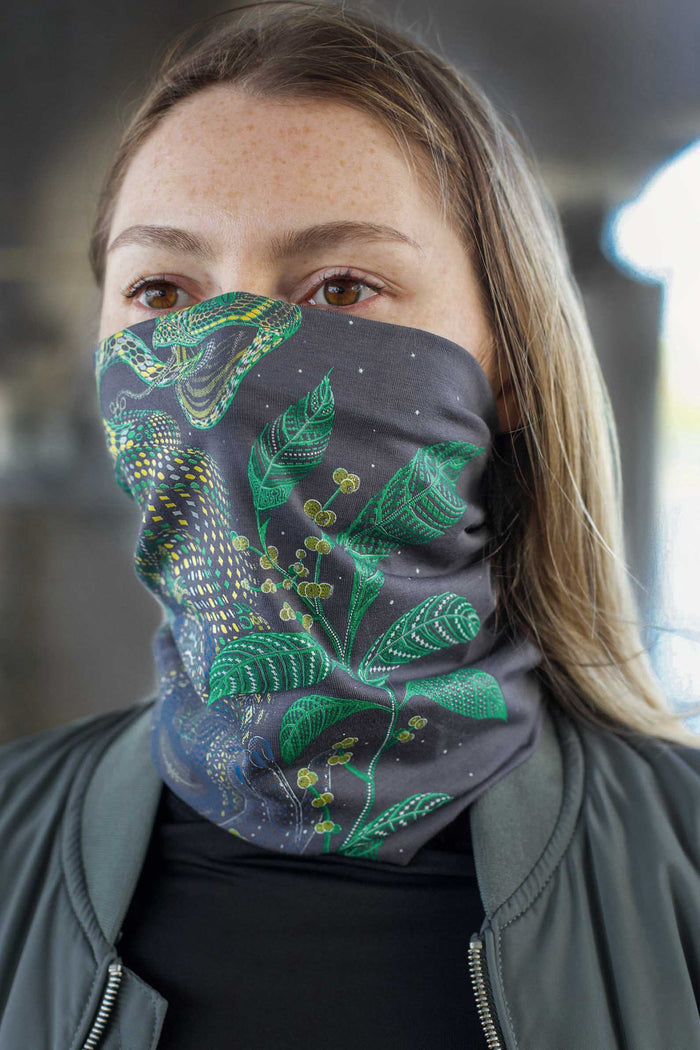 Aya Neck Gaiter Grey — Image 3 by Symbolika