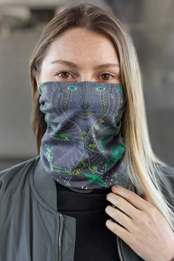 Aya Neck Gaiter Grey — Image 4 by Symbolika