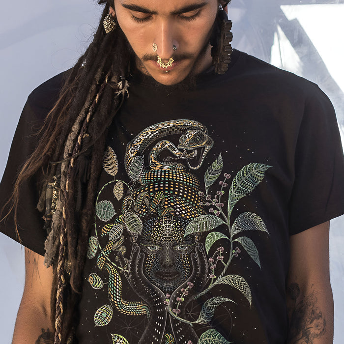 Aya T-Shirt Black — visionary art by Symbolika