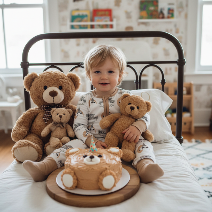 Baby Boy First Birthday Sleepers Jumpsuit - Bear