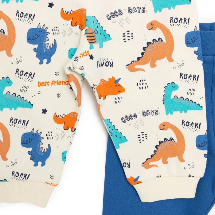 Baby Boy Footless Trousers Dinosaur Print - Ecru Ecru - ebebek