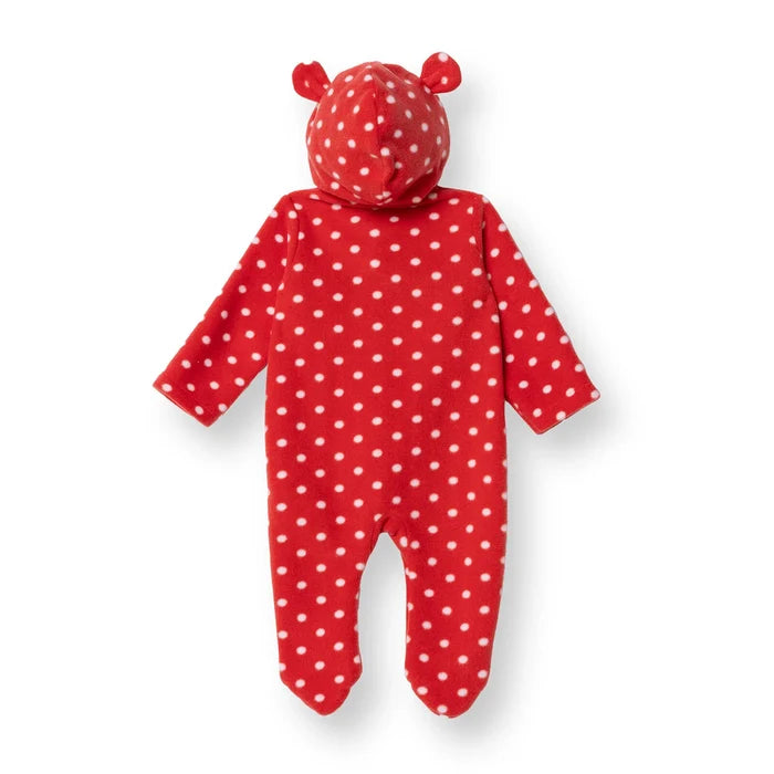 HelloBaby My First Christmas Newborn Girl Polar Footed Jumpsuit - Red Printed - ebebek - Black Friday