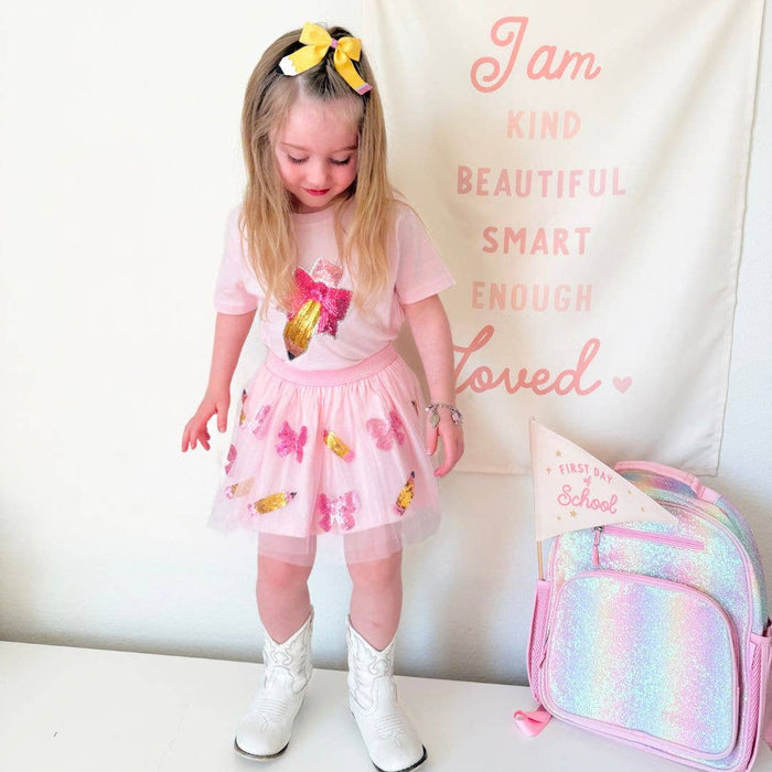 Back to School Cutie Sequin Tutu - Kids Clothing