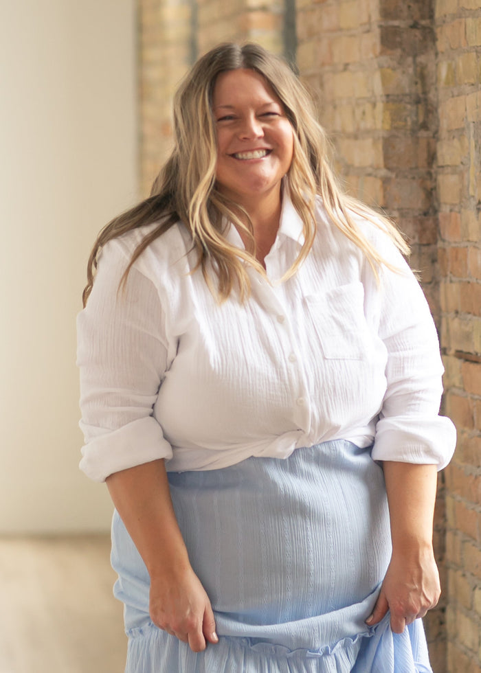 Bailey Cotton Gauze Button Down Top IC Tops