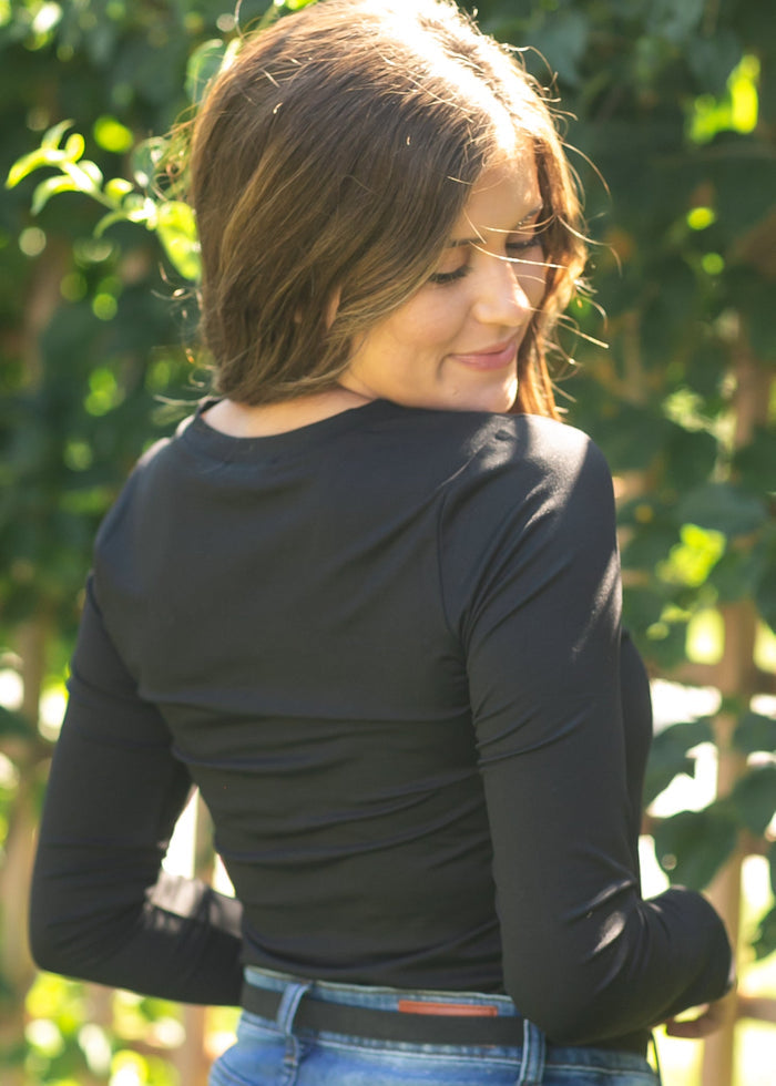 Basic Soft V-Neck Long Sleeve Tee (Copy) FF Tops