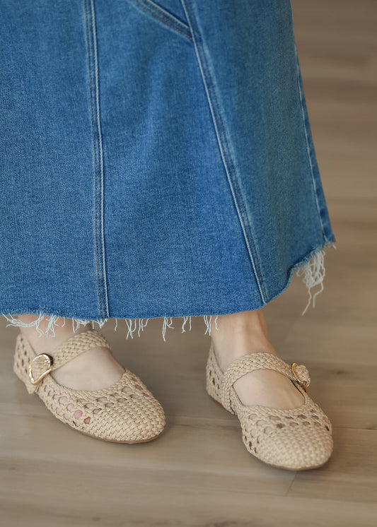 Basket Weave Ballet Flat Shoes