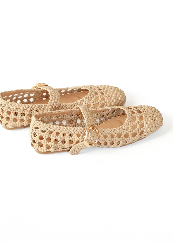Basket Weave Ballet Flat Shoes