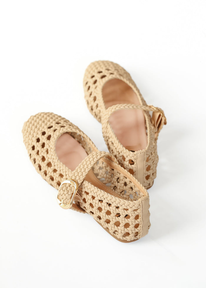 Basket Weave Ballet Flat Shoes
