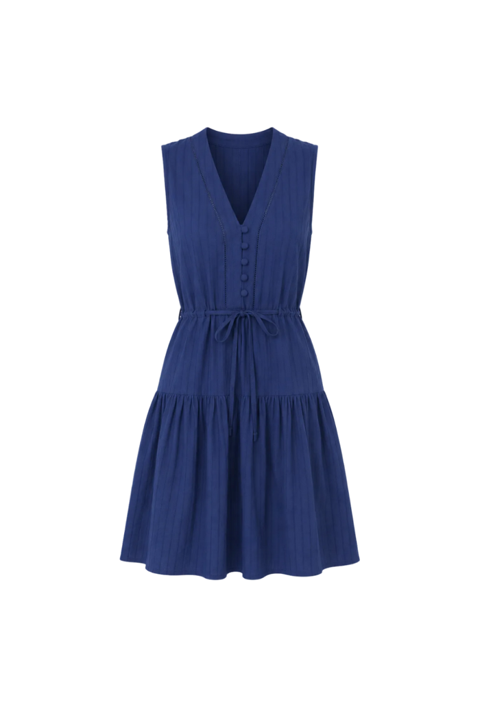Emerson Fry Basque Sundress in blue indigo