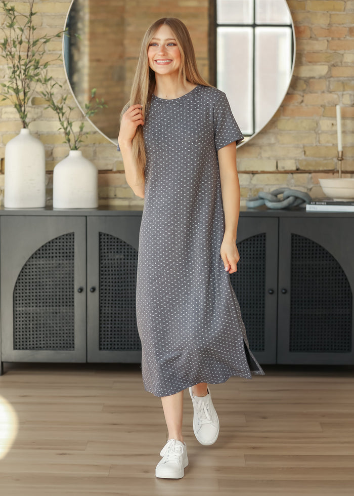 Baylor Floral Ribbed Tee Shirt Dress IC Dresses