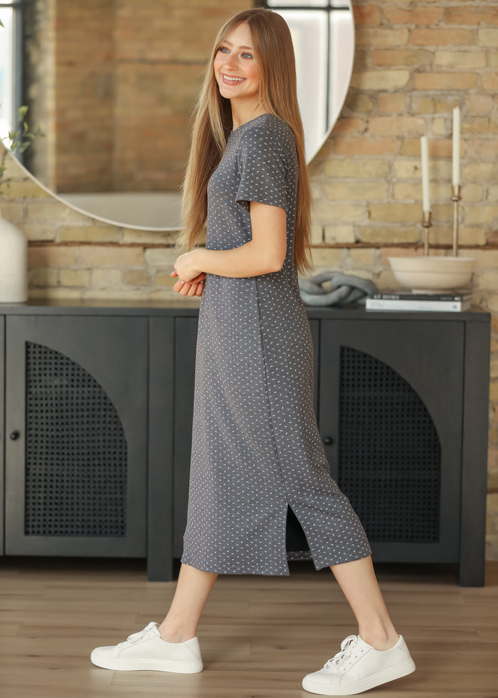 Baylor Floral Ribbed Tee Shirt Dress IC Dresses