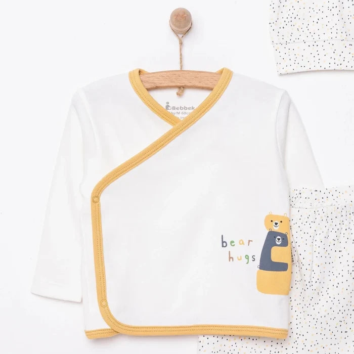 Bebbek Boys Vest Hat & Footed Bottom Set Peter Pan Collar - Ecru Ecru - ebebek