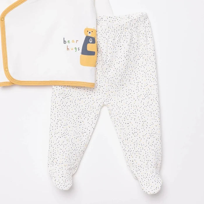 Bebbek Boys Vest Hat & Footed Bottom Set Peter Pan Collar - Ecru Ecru - ebebek