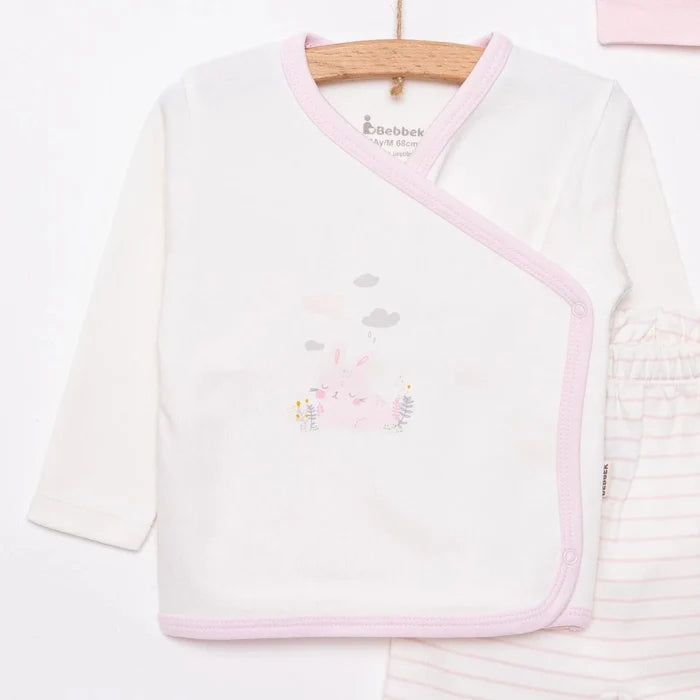 Bebbek Girls Vest Hat & Footed Bottom Set Peter Pan Collar - Ecru Ecru - ebebek