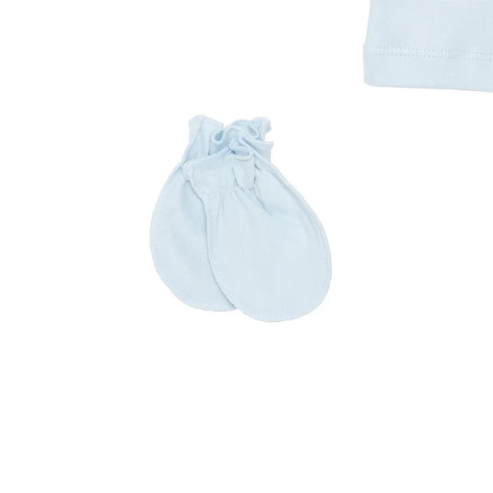 Bebetto Boys 5 - Piece Newborn Hospital Set Snap Fastening Little Boss Shirt Collar Full Length Long S - Blue Blue - ebebek