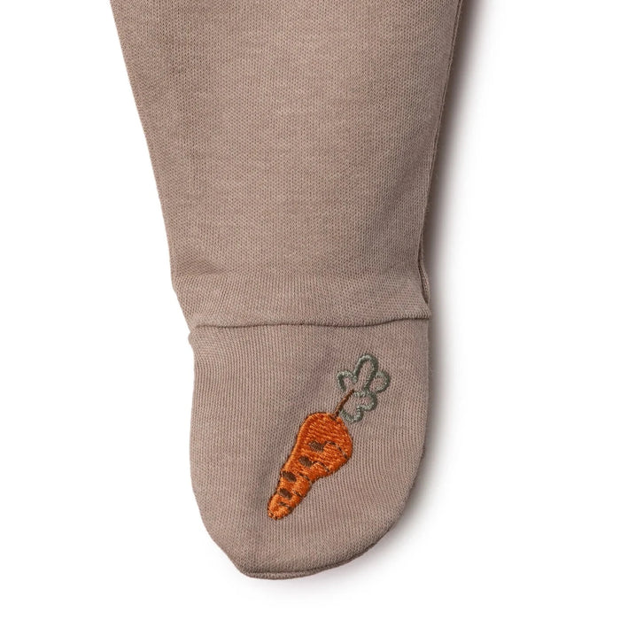 Bebetto Boys Bodysuit & Footed Bottom Set Animal Print Snap Fastening Baby Carrot Crew Neck Full Len - Brown Brown - ebebek