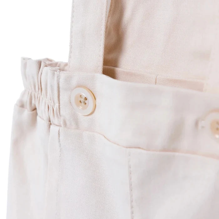Bebetto Boys Short Dungarees & T-shirt Snap Fastening Little Boss Shirt Collar Short Length Short Sl - Beige Beige - ebebek