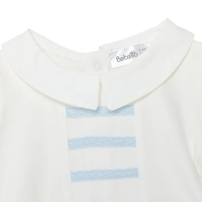 Bebetto Boys T-shirt & Shorts Set Snap Fastening Little Boss Shirt Collar Short Length Short Sleeve - Blue Blue - ebebek
