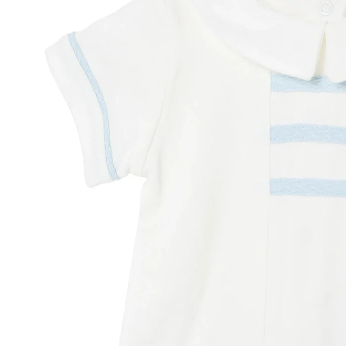 Bebetto Boys T-shirt & Shorts Set Snap Fastening Little Boss Shirt Collar Short Length Short Sleeve - Blue Blue - ebebek