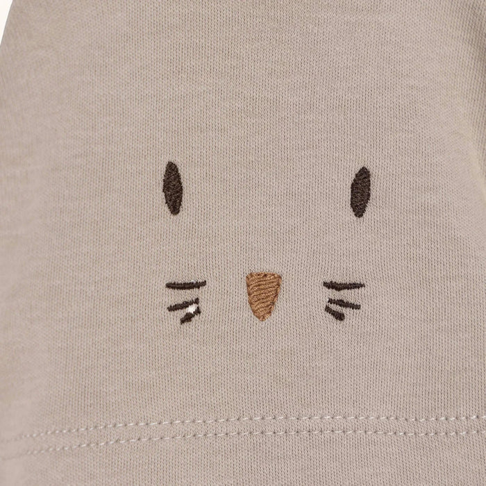 Bebetto Boys Vest Hat & Footed Bottom Set Animal Print Snap Fastening Baby Carrot Envelope Neck Full - Brown Brown - ebebek