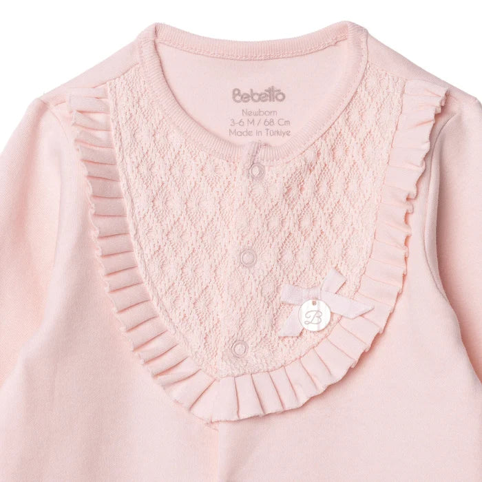 Bebetto Newborn Footed Jumpsuit - Pink - ebebek - Black Friday