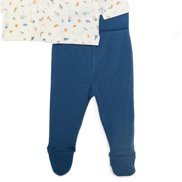 Bebetto Ship Boy Boy Cardigan - Footed Bottom - Navy Blue Navy Blue - ebebek