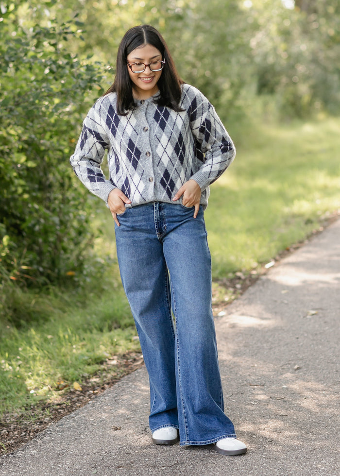 Bec Argyle Button Up Cardigan FF Layering Essentials