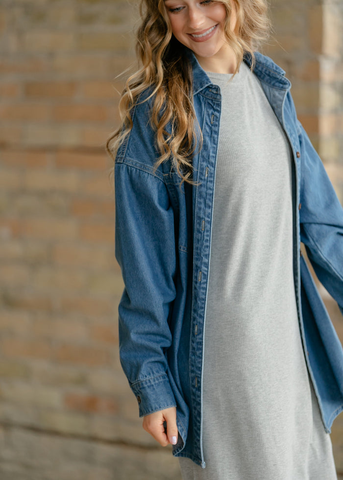 Betty Denim Button Up Top IC Tops