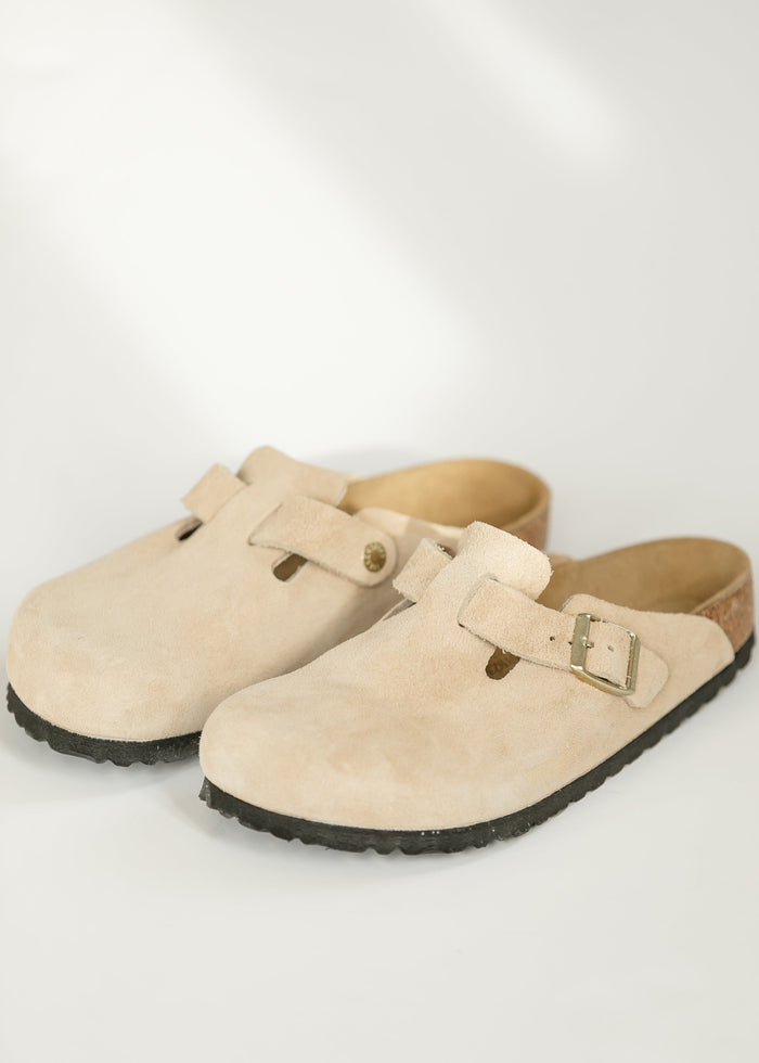 Birkenstock® Women's Boston Sandcastle Suede Clog Shoes