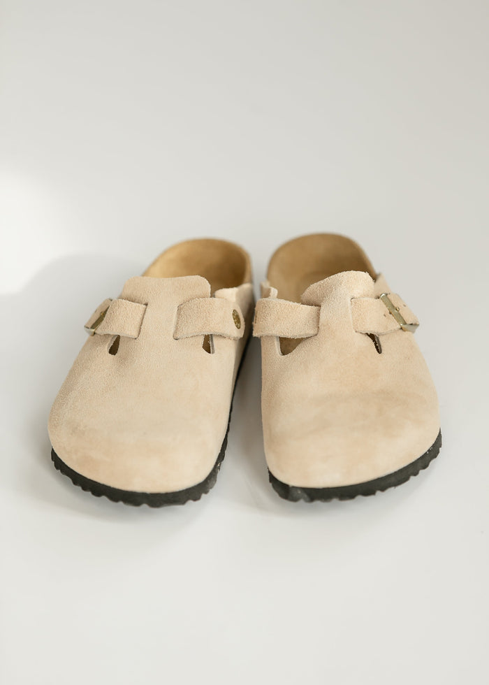 Birkenstock® Women's Boston Sandcastle Suede Clog Shoes