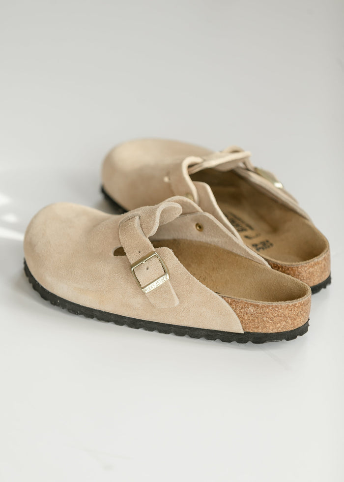 Birkenstock® Women's Boston Sandcastle Suede Clog Shoes