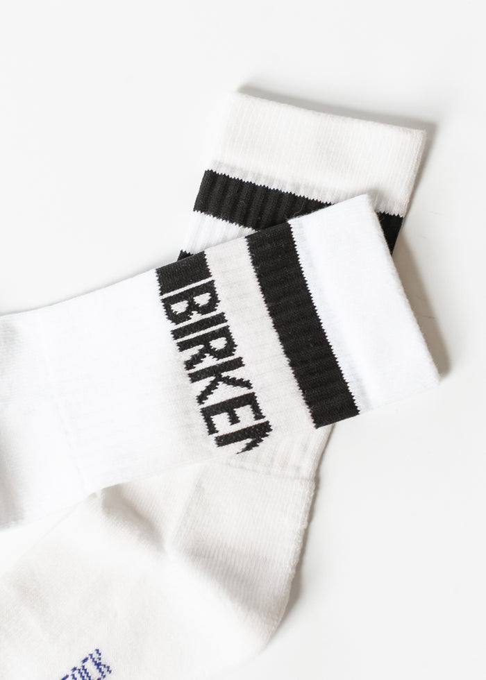 Birkenstock® Women's Cotton Crew Black Stripe Socks Accessories