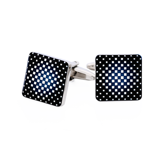 Black Blue White Cufflinks