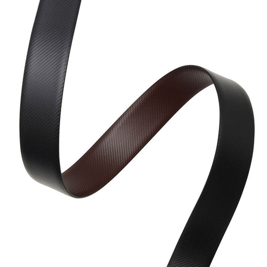 Black & Brown Carbon Patterned Leather Belt - Strap Only