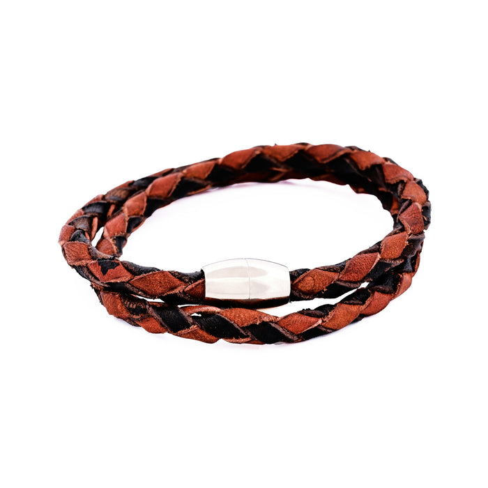 Black Brown Double Leather Bracelet