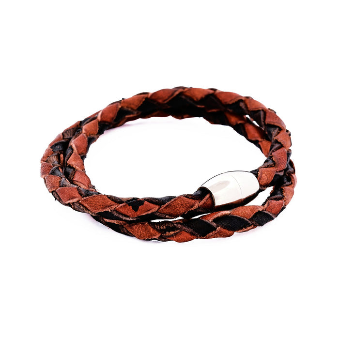 Black Brown Double Leather Bracelet