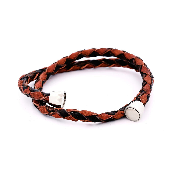 Black Brown Leather Bracelet