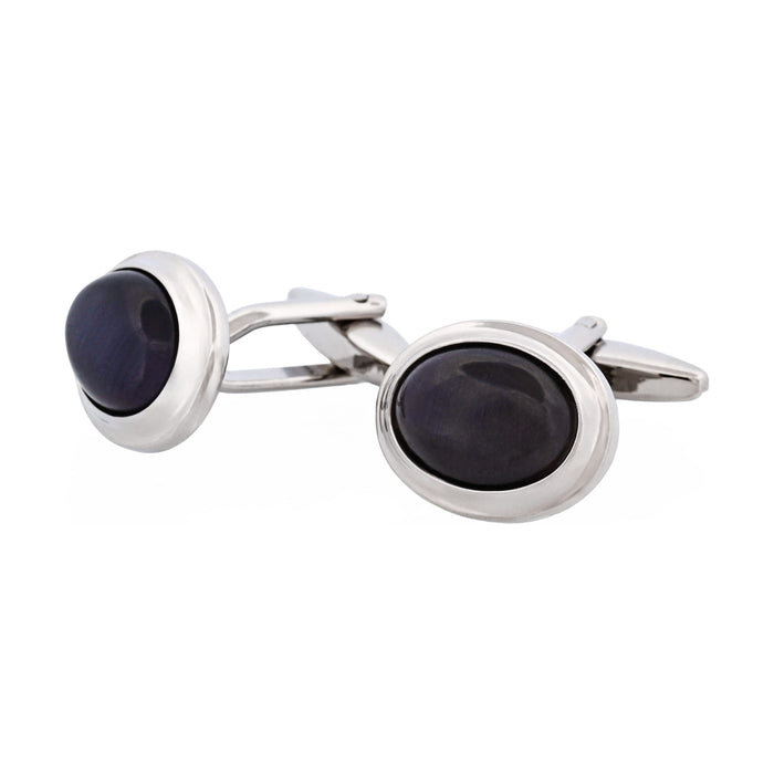Black Cat's Eye Oval Cufflinks