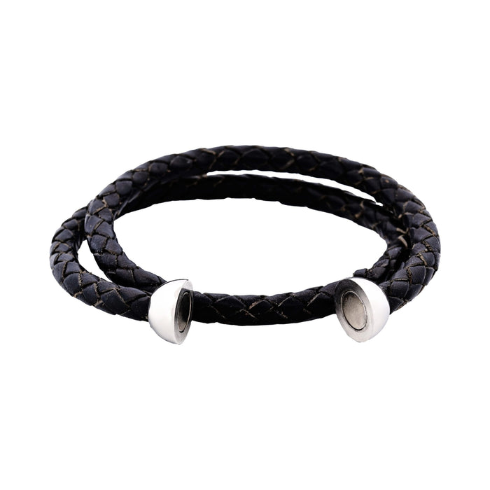 Black Double Leather Bracelet