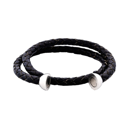 Black Double Leather Bracelet