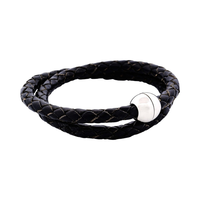 Black Double Leather Bracelet