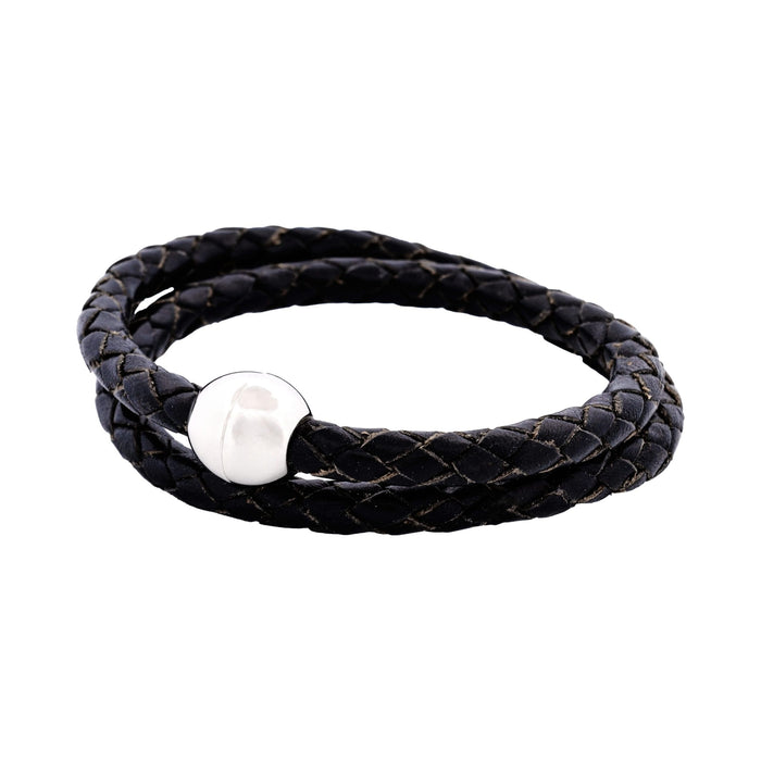 Black Double Leather Bracelet