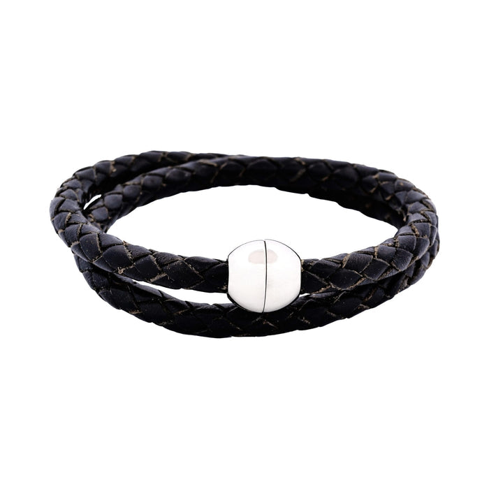 Black Double Leather Bracelet